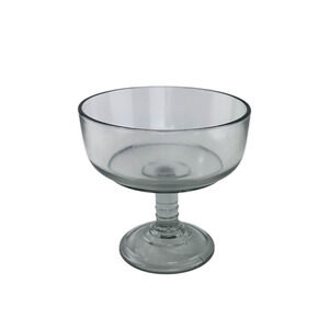 Vintage, Footed Candy Dish, Gray Translucent Glass, Round 6" Tall, Small Compote